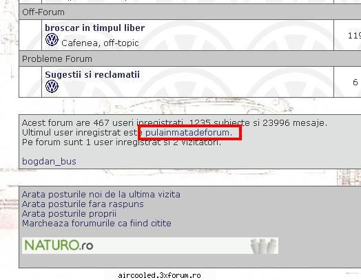 Cum va doriti forumul? - aham ... un frustrat - Sugestii si reclamatii