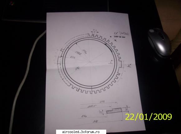 schita rotitei care va fi prinsa de fulie ignition sistem..