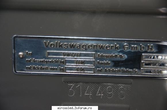 Identificare an fabricatie - Si mai clar, in 58 VW era GmbH, nu AG - TEHNIC